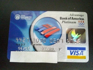 *ADVANTAGE BANK of AMERICA PLATINUM VISA CARD* RARE EXPIRED CREDIT CARD Exp.7/08 - Picture 1 of 2
