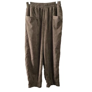 Damen Cord High Rise Tapered Hose Gr. L Gummibund Braun Lounge Chic - Bild 1 von 11
