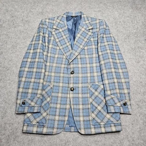 VTG Lincoln Park For Dick Bruhn Blue Plaid Blazer Men's 40 2 Button - Picture 1 of 14