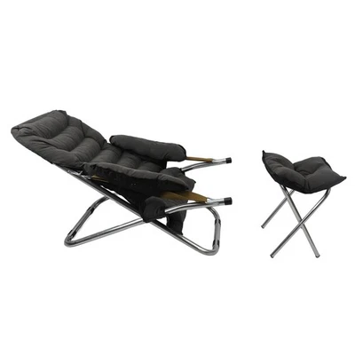 Folding Recliner Chair Adjustable Lounger For Dorm Room Balcony Leisure - image 1 of 4