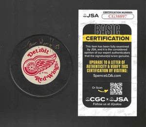 Larry Murphy Signed Detroit Red Wings Trench Puck JSA COA - Picture 1 of 1