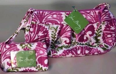 Vera Bradley - Frannie "Julep Tulip" Bandolera Y Estuche de Identificación - Retirado NUEVO CON ETIQUETA Foto 1 de 4