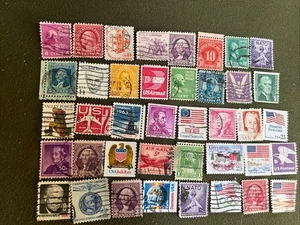 Vintage Lot of 40 Postage Stamps (1034) - Picture 1 of 5