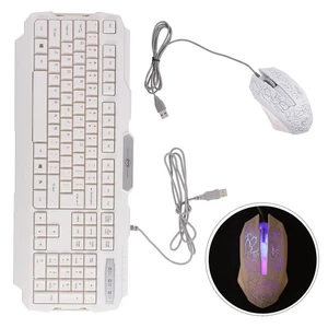 1 Setzen Computertastatur ergonomische RGB -Multimedia -Tastatur - - Photo 1/12
