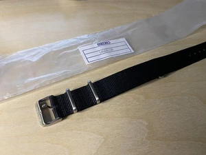 Seiko OEM 20mm Black Nylon NATO Strap L0LL011J0 - Fits 20mm Lug Watches - Picture 1 of 8