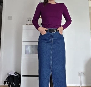 Mango Women's Skirt 12 Denim - Picture 1 of 4