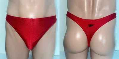Traje de baño Speedo genuino vintage Y2K para hombre rojo talla pequeña Foto 1 de 4