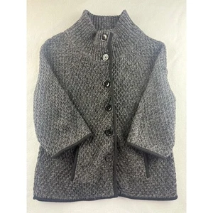 Talbots Petite Womens Gray Knit Button Up Cardigan Sweater Mock Neck Size SP - Picture 1 of 8