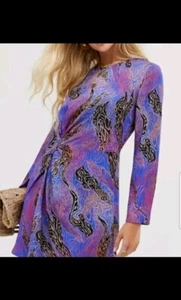 & Other Stories Abstract Zebra Print Midi Dress Sz 6 NWT Jojo Blue Paris - Picture 1 of 22