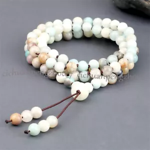 Multicolor Amazonite 6mm Round 108 Prayer Beads Buddhist Mala Necklace Bracelet - Picture 1 of 6