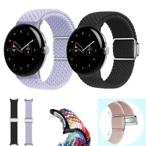 Pour Google Watch 3 45mm/1/2/3 41mm Slim Réglable Magnétique Bracelet Nylon Extensible - Photo 1 sur 29