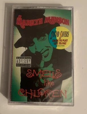 Кассетная лента Marilyn Manson Smells like Children 1995 ЗАПЕЧАТАННАЯ ВИНТАЖНАЯ КАК НОВАЯ РЕДКАЯ - Изображение 1 из 3