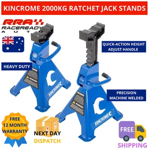 Kincrome Ratchet Jack Stands 2000KG Heavy Duty Steel Car Vehicle Lift Stand Auto - Picture 1 of 5