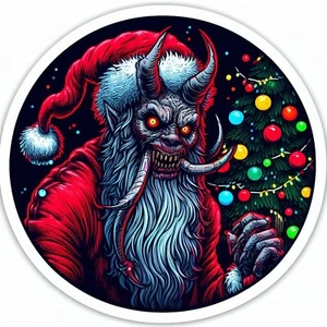Christmas Krampus,  Waterproof Vinyl Sticker, UV resistant Decal - Picture 1 of 12