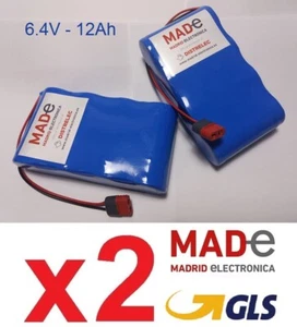 2 X Baterías Litio LiFePO4 6.4V-12Ah - Barco cebador "Carpio Hybrid" - Imagen 1 de 3