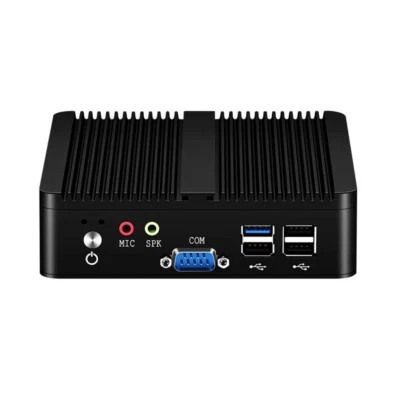 4Core Fanless Embedded Micro Computer Industrial Mini PC 8G RAM+128G SSD for VGA - Image 1 of 2