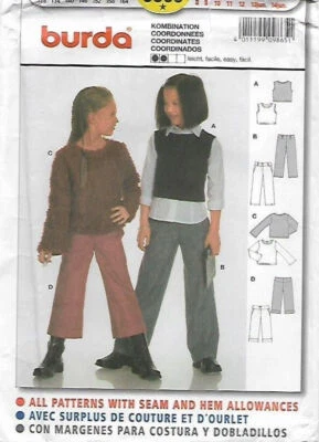 C206 BURDA 9865: GIRL'S MIX & MATCH SIZE 8-14JR SEWING PATTERN - Image 1 of 3