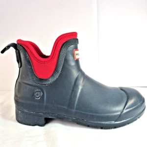 Hunter Target Regenstiefel Damengröße 6 Colab Knöchel marineblau rot wasserdicht Neopren - Bild 1 von 15