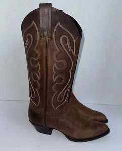 VTG Tony Lama Brown Leather Western Cowboy Boots Size 6M Style 1161 - Picture 1 of 10