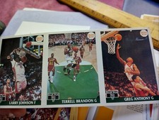 1991 Front Row Draft Pick NBA Basketball 3 Card Uncut Promo Panel Sheet
