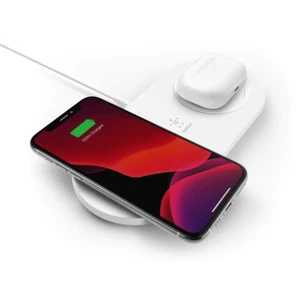 BELKIN DUAL WIRELESS CHARGING PAD 10W IPHONE 11 PRO X S20 WIZ002 White(NRP) - Picture 1 of 2