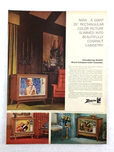 Zenith Television Vintage 1966 PRINT AD Home Interior Living Room Color TV - Picture 1 of 1