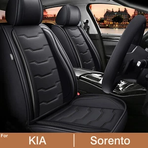 FOR KIA Sorento 2021-2024 PU Leather Car 5-Seat Covers Front & Rear Row Cushion - Picture 1 of 8
