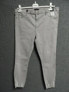 River Island Plus Molly Mid Rise Raw hem Jeggings Grey UK 20R LN024 HH 26 - Picture 1 of 5