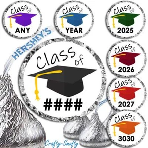 Class of 2025 Graduation Party Favors Fit Hershey Kiss Stickers or Envelope Seal - Picture 1 of 1