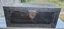 Antique Trunk Chest Hammered Copper/brass Wrought Iron Handles. Primitive Ornate