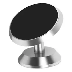 Universal 360 Degree Small Portable Magnetic Portable Car Phone Holder- Silver - Picture 1 of 7