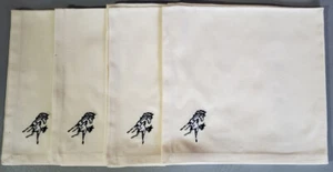 Bestickte Wildpferd Creme Baumwolle Serviette - 4er Set - Bild 1 von 3