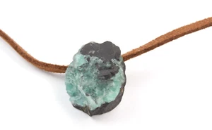 Colombian Emerald Raw Mineral Beryl with crystals 7.10 Grs Cow Leather Muzo Min - Picture 1 of 14
