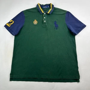 Polo Ralph Lauren Mens Large Green 2. Classic Fit Canvas Polo - Picture 1 of 9