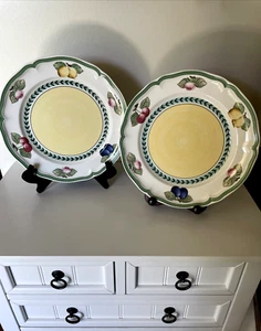 VILLEROY & BOCH Set of 2 French Garden Fleurence 10 1/2” Dinner Plates Fruit - Picture 1 of 9