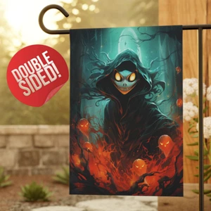 Gruselige Halloween Gartenflagge, gruselige Hexe magisches Skelett, Mutter Geschenk für sie - Bild 1 von 13