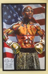 Floyd Mayweather Jr Strictly Ltd Ed only 49 Hand Embellished Canvas By Killian - Picture 1 of 7