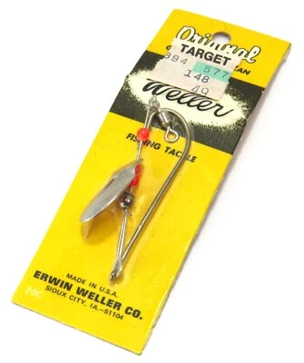 Erwin Weller Co. Original June Bug-Type Vintage Spinnerbait Fishing Lure on Card - Image 1 of 4