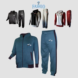 Men's Full Zip Athletic Fleece Gym Tracksuit Hooded Top Sweatsuit - Picture 1 of 38