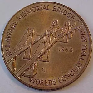 1968 Delaware Memorial Bridge Commemorative Medal - Picture 1 of 2