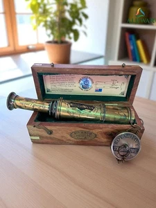 Antico telescopio in ottone fatto a mano, telescopio decorativo pieghevole con spyglass con B - Foto 1 di 5