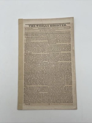 Niles’ Weekly Register April 17, 1813 / Napoleon And The Pope, Prospects Peace - Image 1 of 4