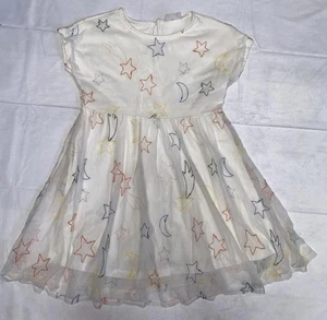Hanna Andersson White Moon Shooting Star Sz 10 Girls Dress 140 Tulle Layered - Picture 1 of 3