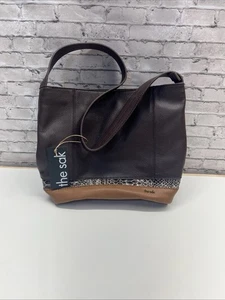 The Sak Neu mit Etikett Hobo Handtasche, Schlangenmuster Bodenbesatz dunkelbraun/hellbraun - Bild 1 von 6