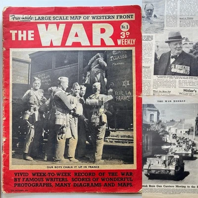 1939 WW2 THE WAR WEEKLY **Rare First Edition** MAGAZINE Photos No. 1 10/27/39 - Image 1 of 4