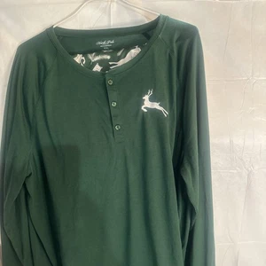 NEW North Pole Trading Co.  Men’s Pajama Set Big&Tall (Adult 2XL) Green Reindeer - Picture 1 of 8