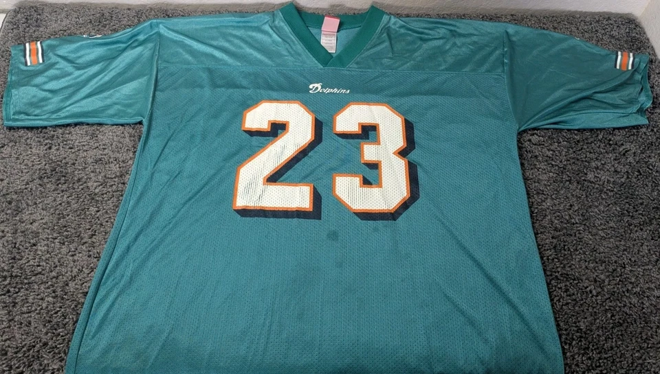复古锐步 NFL 迈阿密海豚队球衣 2XL 罗尼·布朗 #23  — 第 1/4 张图片