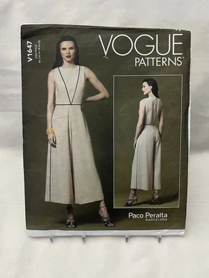 Vogue V1647 Paco Peralta без рукавов комбинезон расклешенные брюки шитье узор 14-22 - Изображение 1 из 3