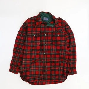Camisa vintage Pendleton de lana con botones para mujer talla 15 1/2 a cuadros - Imagen 1 de 4