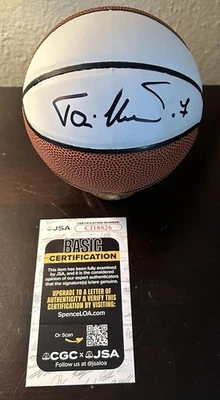 TONI KUKOC Signed Spalding Mini White Panel Basketball HOF ~ JSA COA! - Image 1 of 2